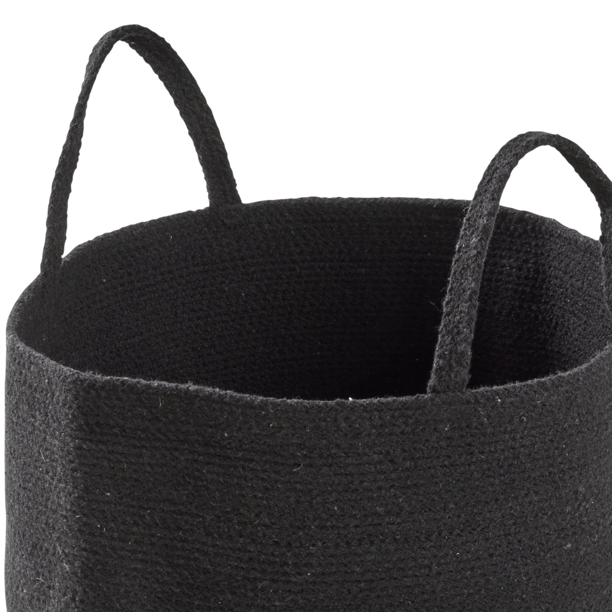 Large Woven Cotton Laundry Basket with Handles Durable Rope Storage Bin for Clothes Toys Household Items Versatile Organizer in Black Grey Natural OLIVIA ROCCO