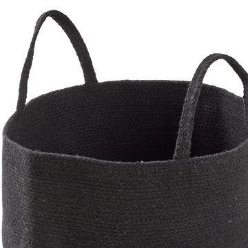 Large Woven Cotton Laundry Basket with Handles Durable Rope Storage Bin for Clothes Toys Household Items Versatile Organizer in Black Grey Natural OLIVIA ROCCO