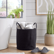 Large Woven Cotton Laundry Basket with Handles Durable Rope Storage Bin for Clothes Toys Household Items Versatile Organizer in Black Grey Natural OLIVIA ROCCO