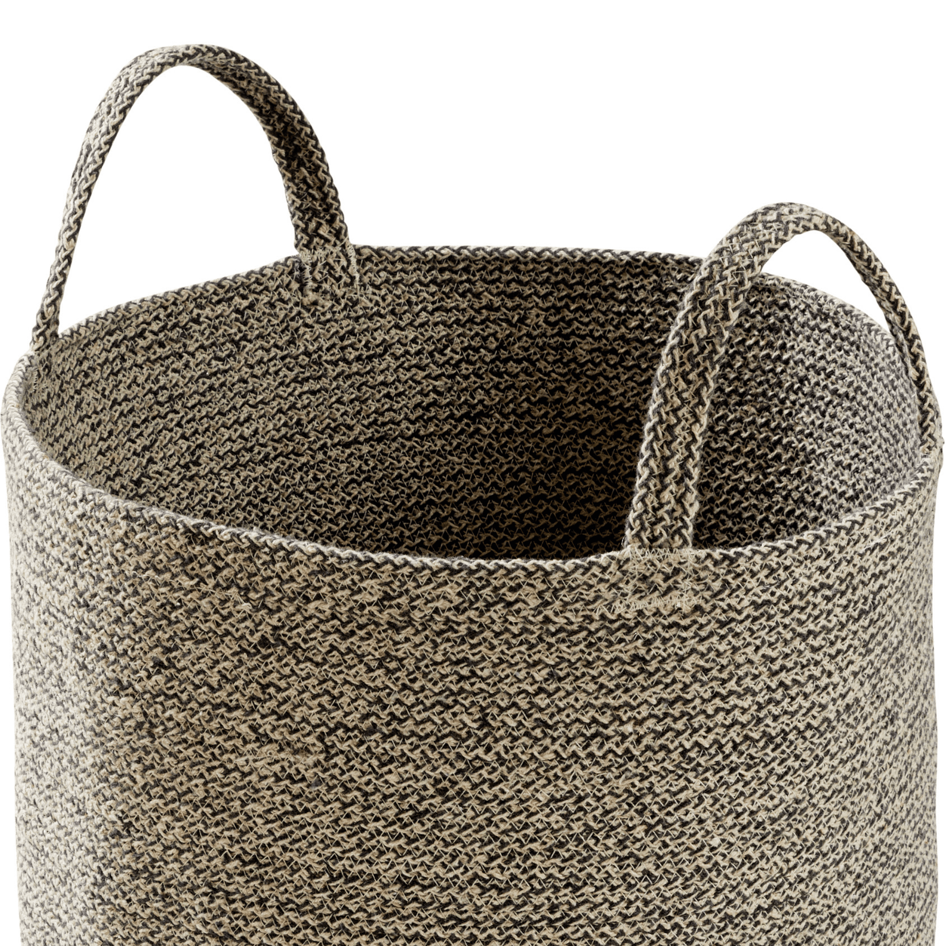 Large Woven Cotton Laundry Basket with Handles Durable Rope Storage Bin for Clothes Toys Household Items Versatile Organizer in Black Grey Natural OLIVIA ROCCO