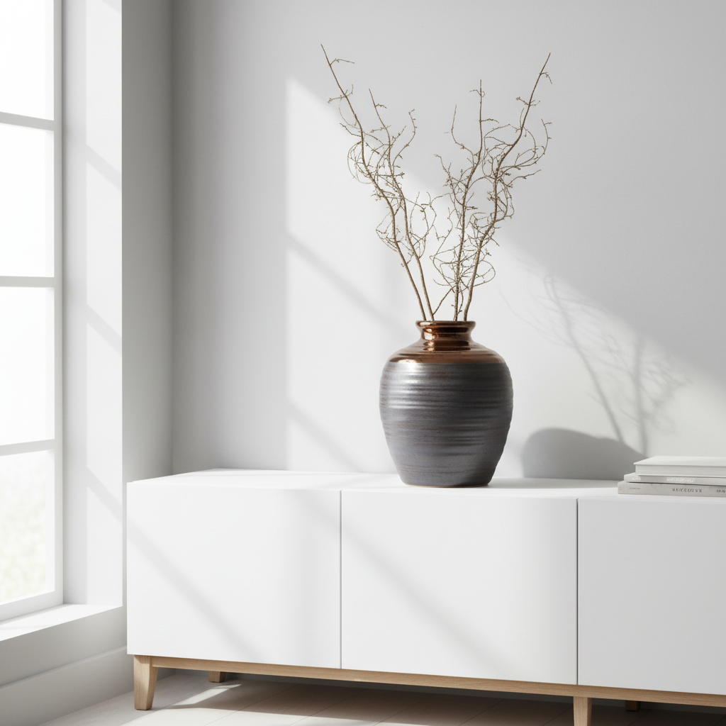Zamak Large Barrel Vase