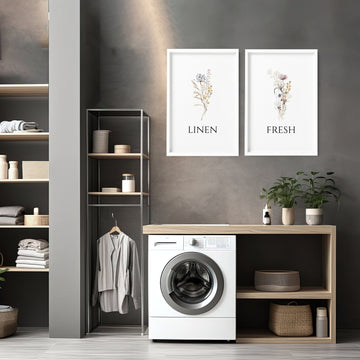 Laundry Room Decor Ideas | Set of 2 wall art prints