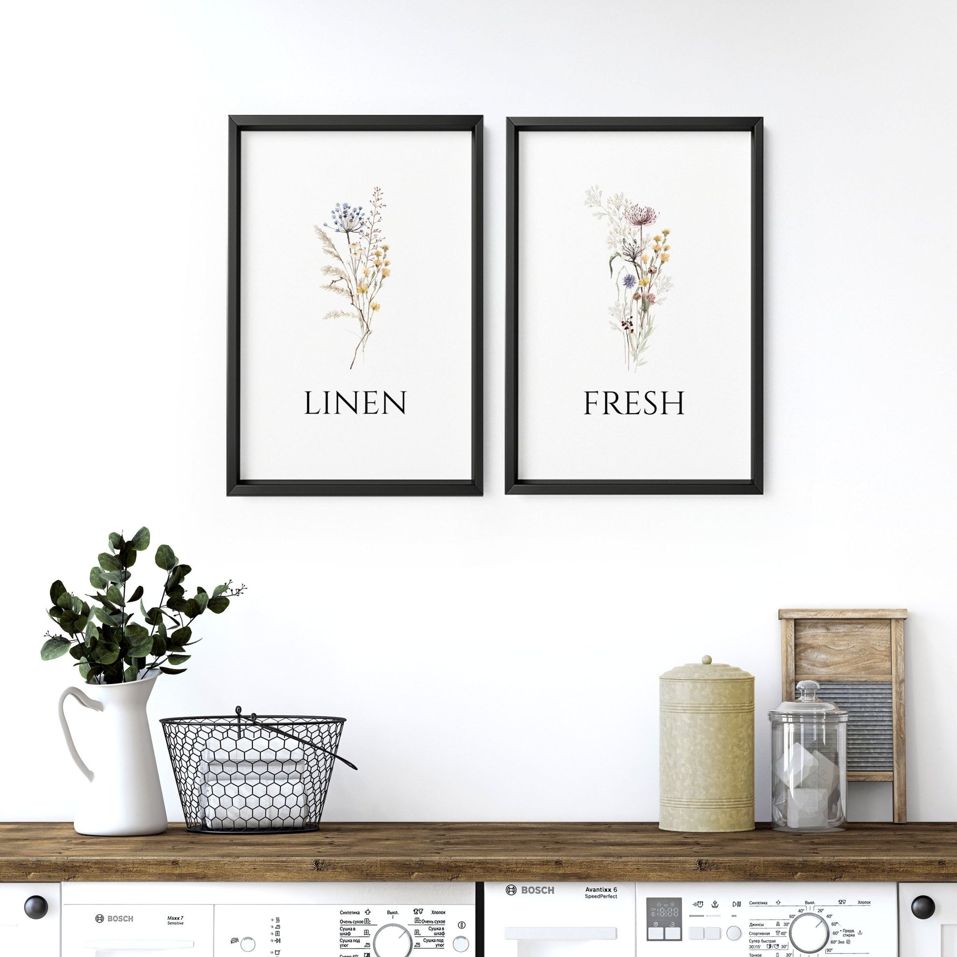 Laundry Room Decor Ideas | Set of 2 wall art prints