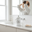 Le Bain White Ceramic Cotton Bud Storage Jar