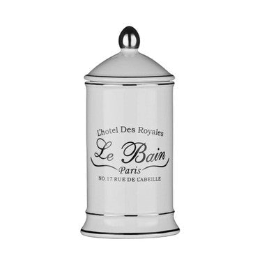 Le Bain White Ceramic Cotton Bud Storage Jar