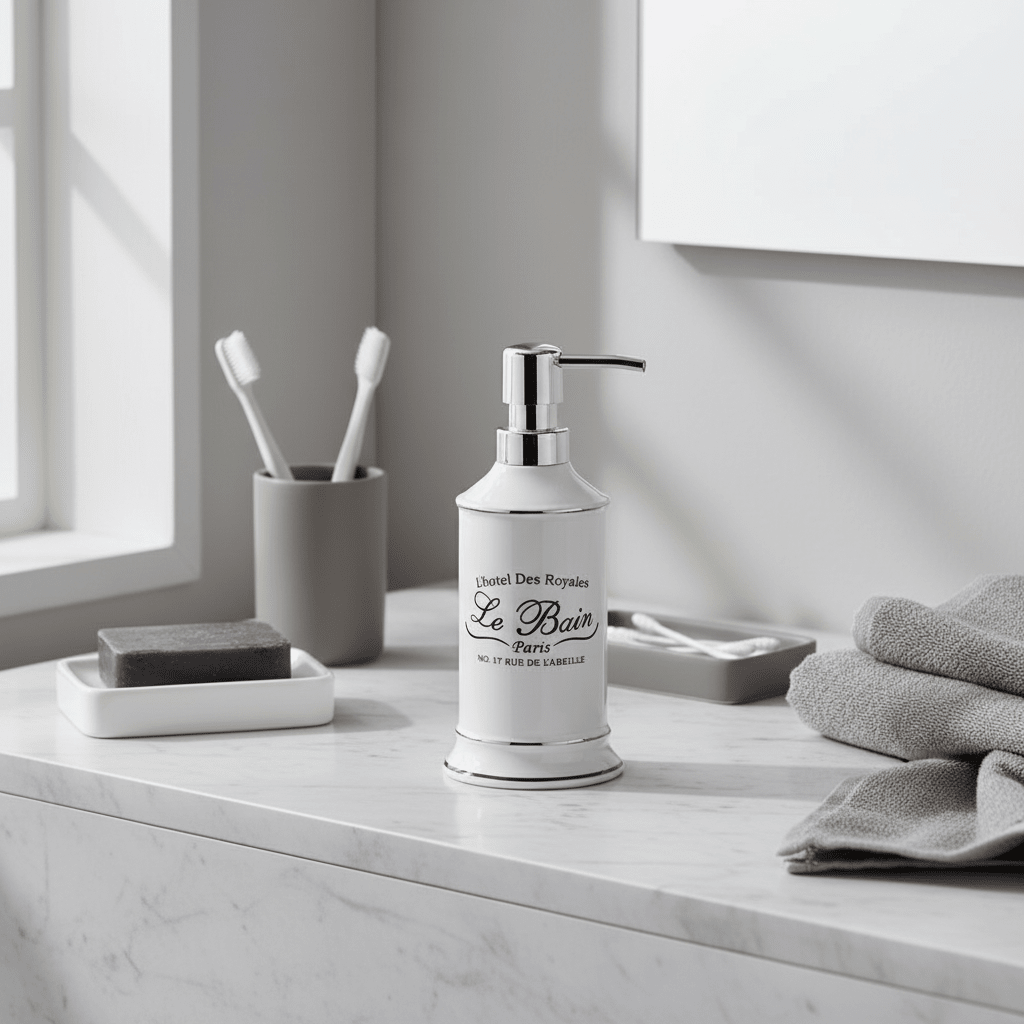 Le Bain White Ceramic Lotion Dispenser