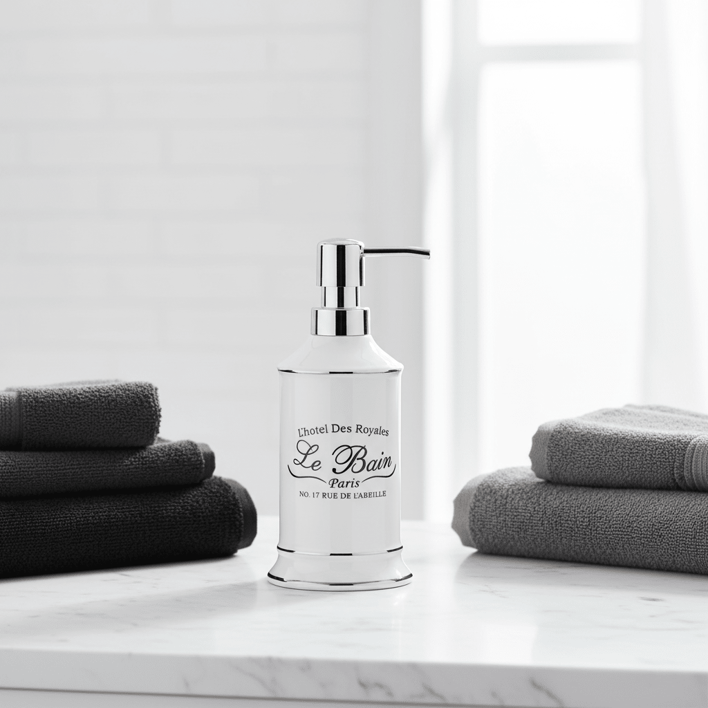 Le Bain White Ceramic Lotion Dispenser
