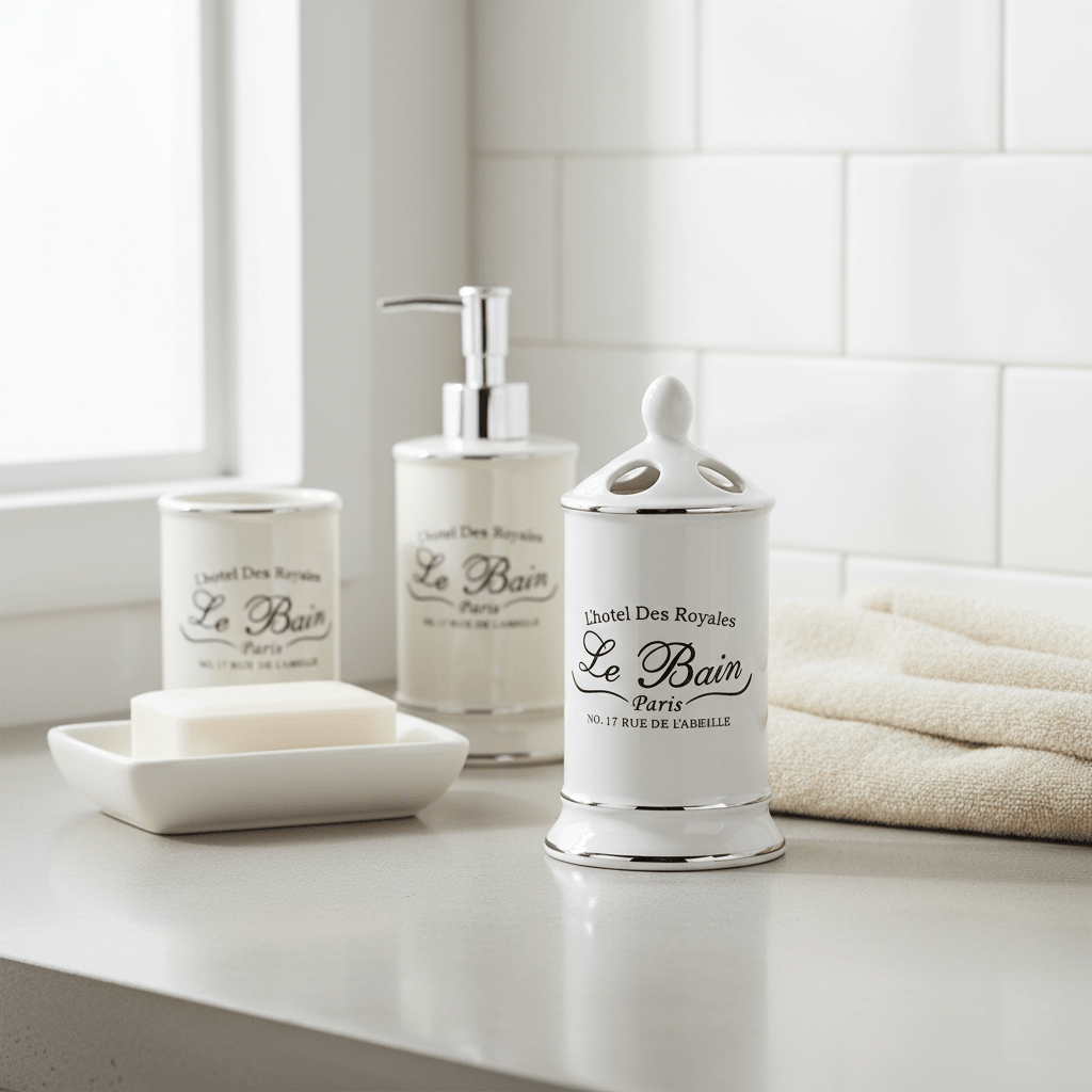 Le Bain White Ceramic Toothbrush Holder