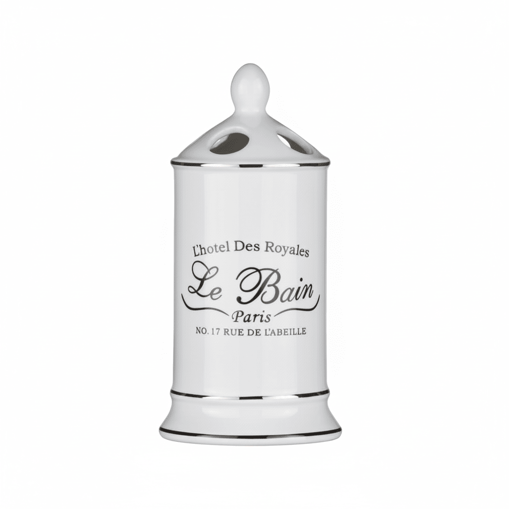 Le Bain White Ceramic Toothbrush Holder