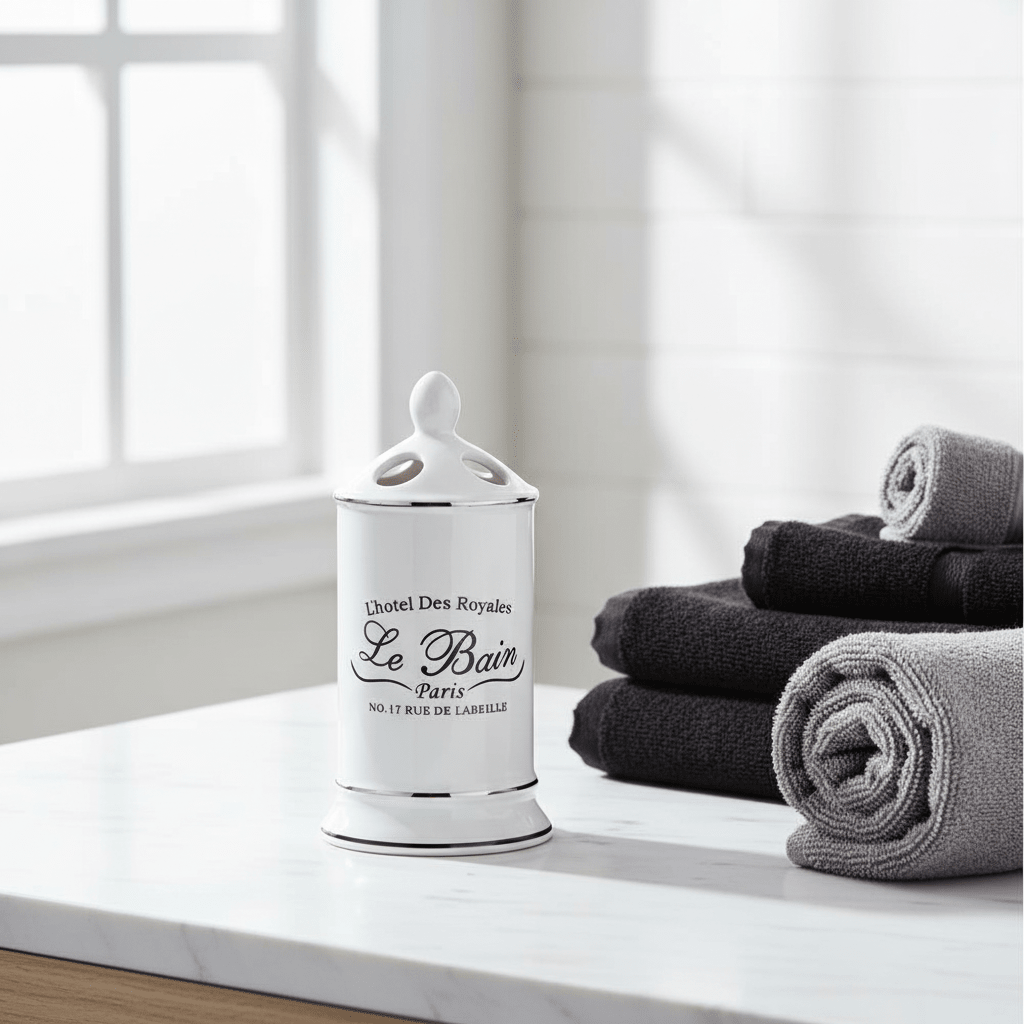 Le Bain White Ceramic Toothbrush Holder