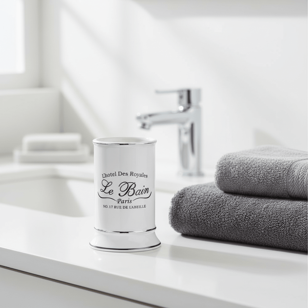 Le Bain White Ceramic Tumbler