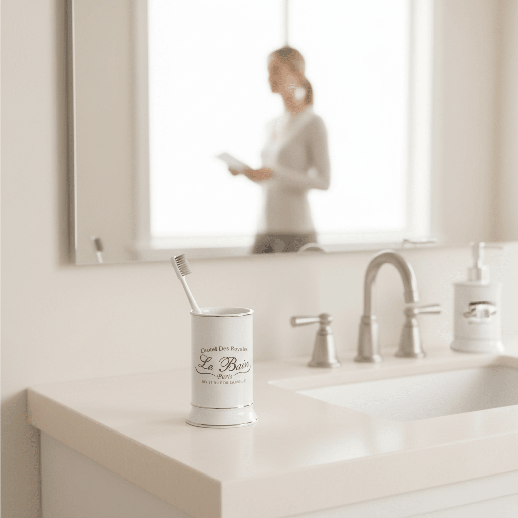 Le Bain White Ceramic Tumbler