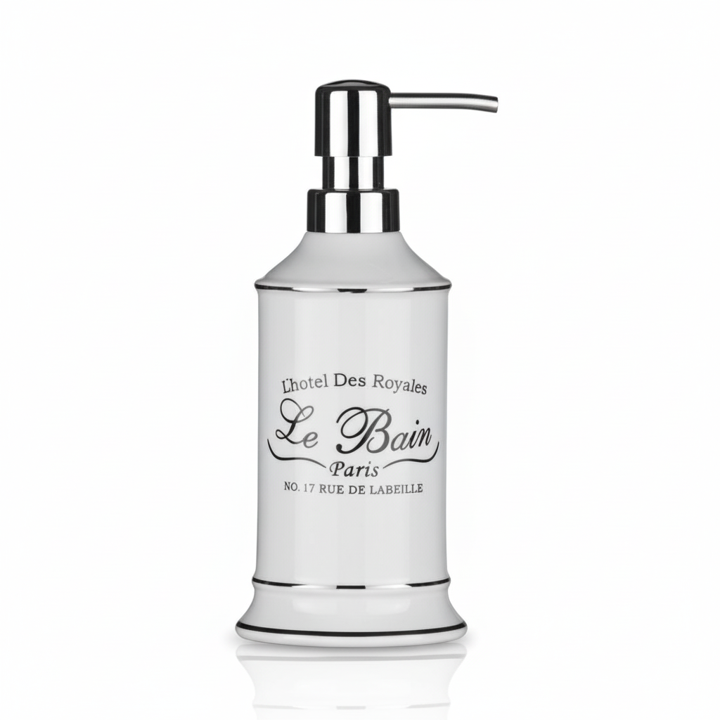 Le Bain White Ceramic Lotion Dispenser