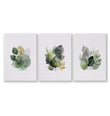 Leaves Artwork | Watercolour Green & Ochre Botanical wall art as a wrapped canvas
