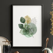 Leaves Artwork | Watercolour Green & Ochre Botanical wall art — piece 1 of 3 in the set