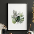 Leaves Artwork | Watercolour Green & Ochre Botanical wall art — piece 3 of 3 in the set