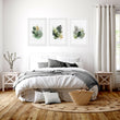 Leaves Artwork | Watercolour Green & Ochre Botanical wall art displayed on a wall in a styled room — view 7