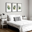 Leaves Artwork | Watercolour Green & Ochre Botanical wall art displayed on a wall in a styled room — view 8