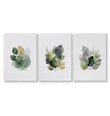 Leaves Artwork | Watercolour Green & Ochre Botanical Wall Art Prints | Set of 3