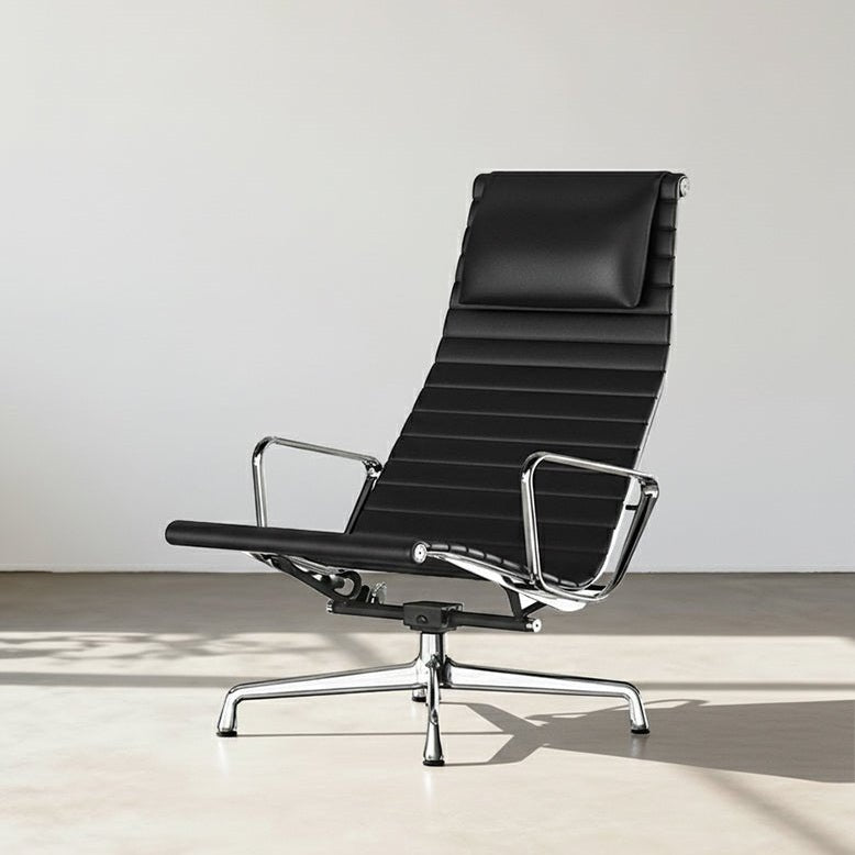 Lemos Swivel Lounge Chair With Pillow & Footstool