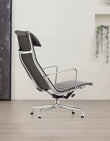 Lemos Swivel Lounge Chair With Pillow & Footstool