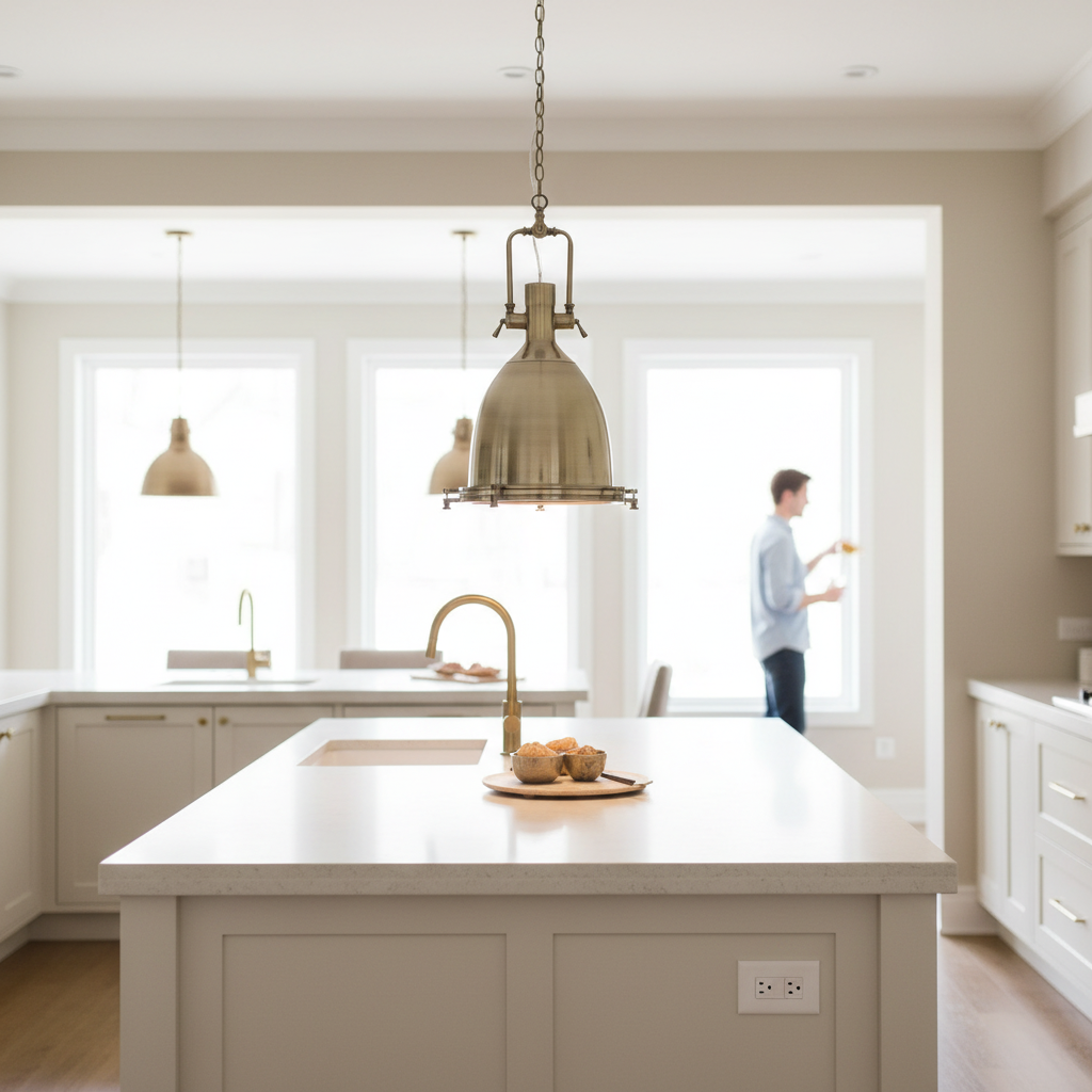 Lexington Large Antique Brass Pendant Light
