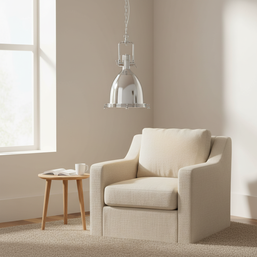 Lexington Large Chrome Plain Pendant Light