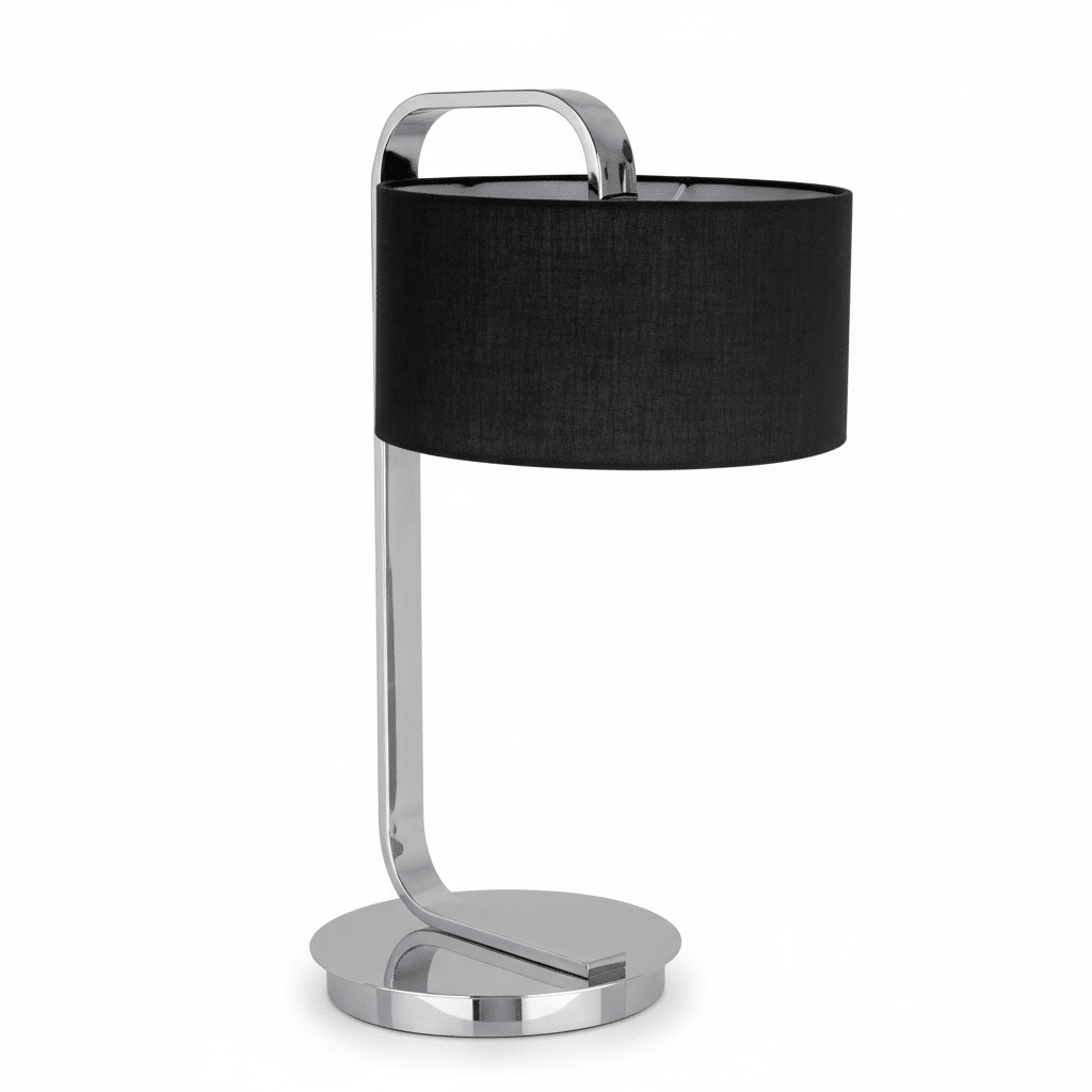 Leyna Black and Chrome Table Lamp