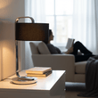 Leyna Black and Chrome Table Lamp