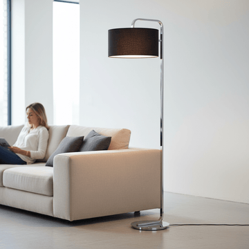 Leyna Chrome Base Floor Lamp