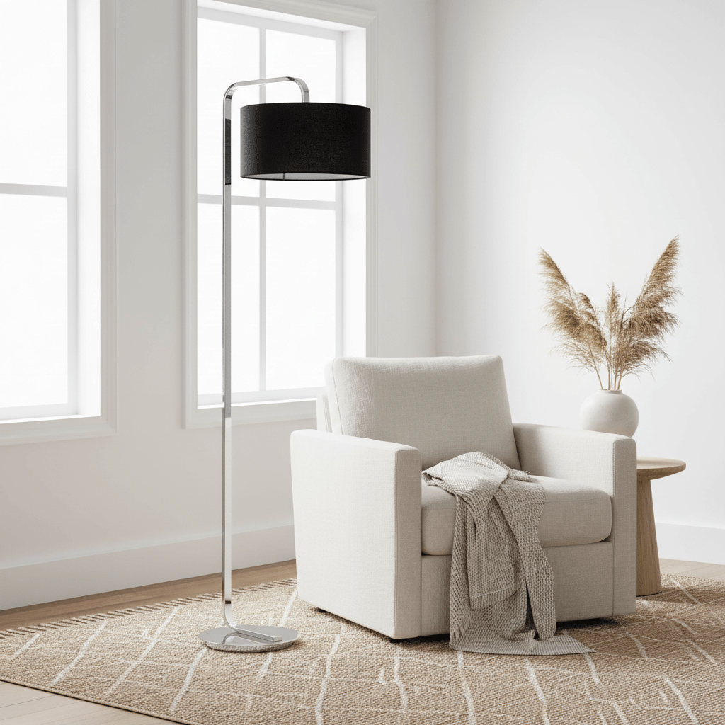 Leyna Chrome Base Floor Lamp