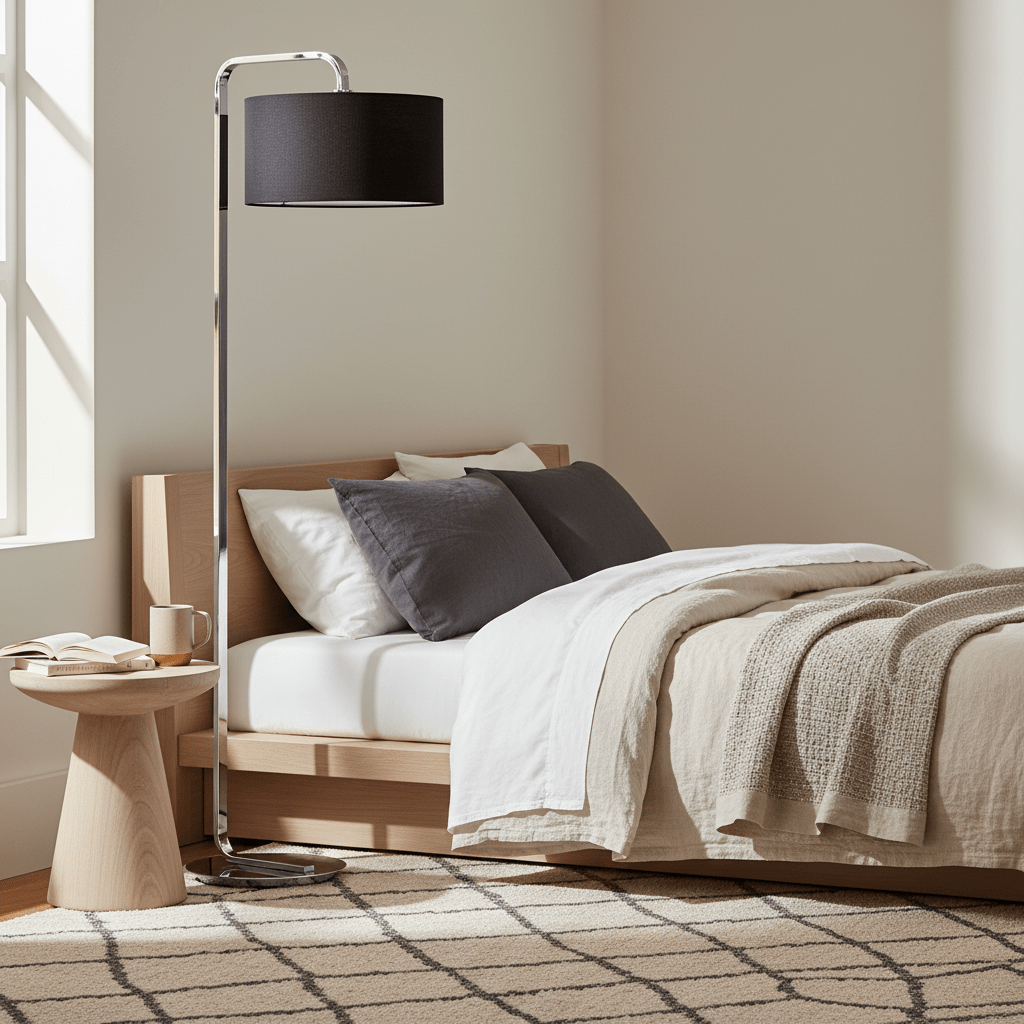 Leyna Chrome Base Floor Lamp