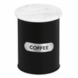 Liberty Black Enamel Coffee Canister With White Marble Lid