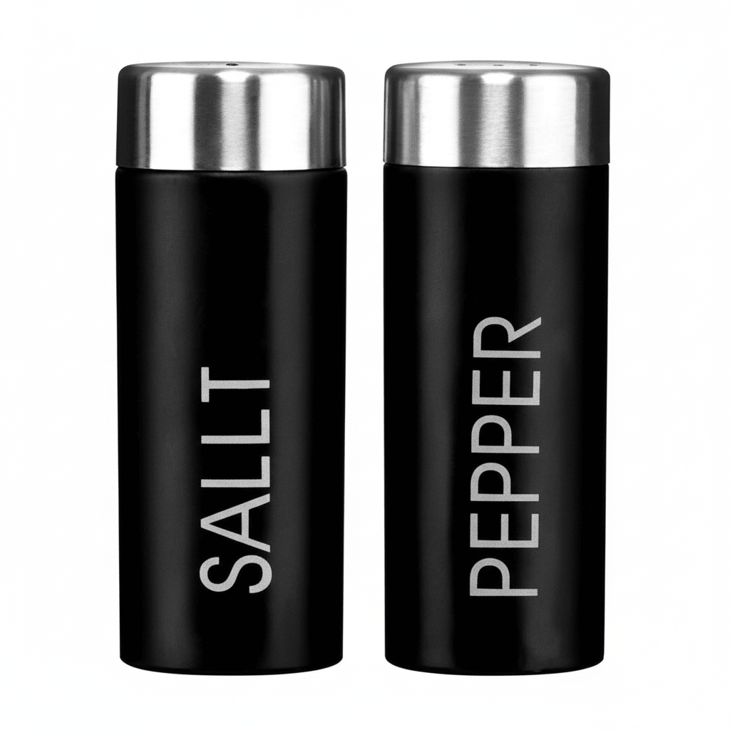Liberty Black Enamel Salt And Pepper Set
