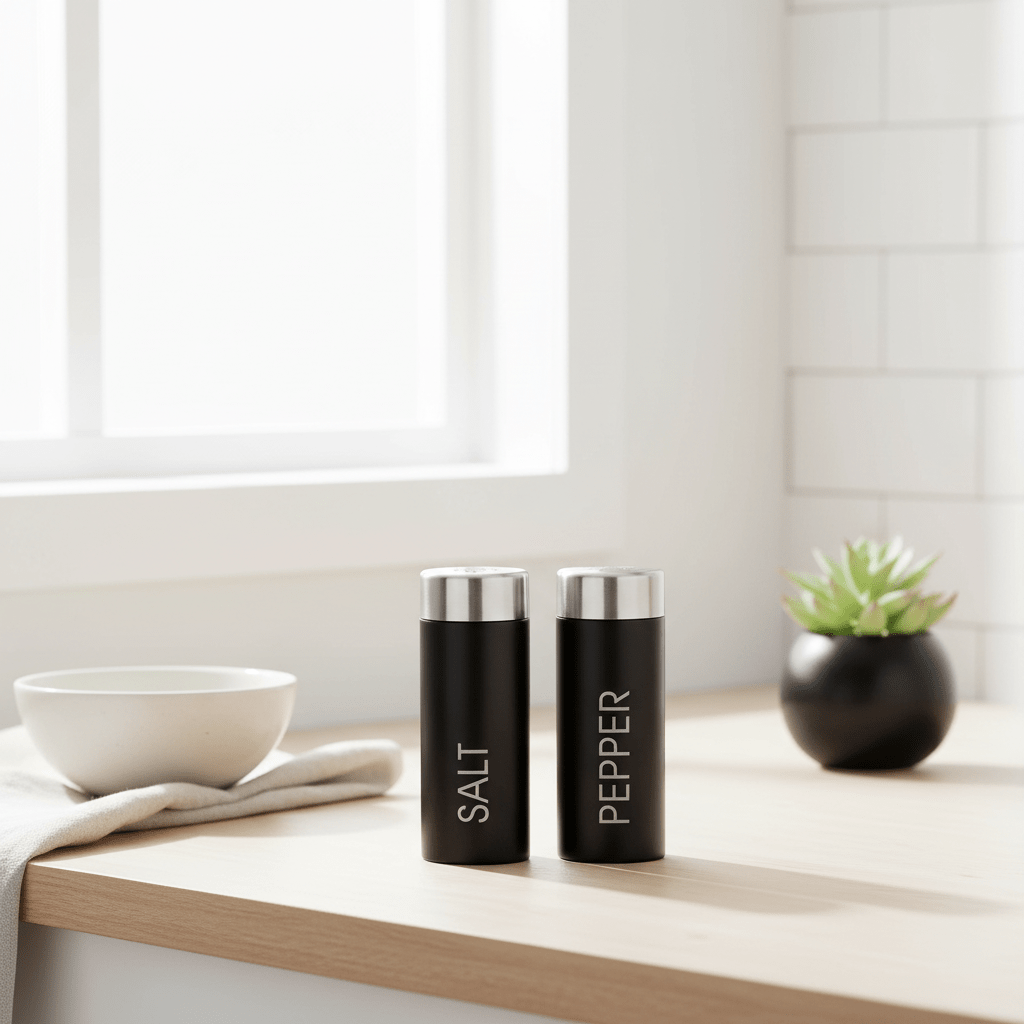 Liberty Black Enamel Salt And Pepper Set