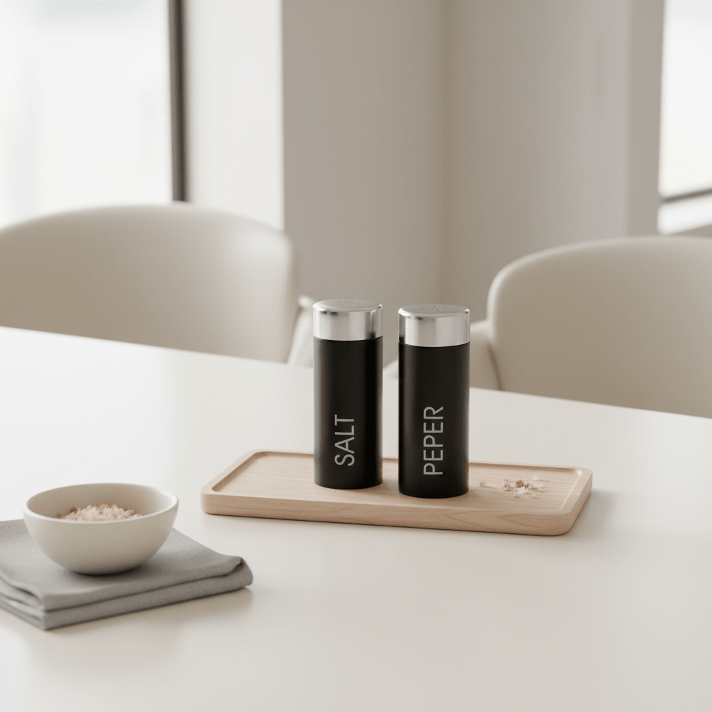 Liberty Black Enamel Salt And Pepper Set