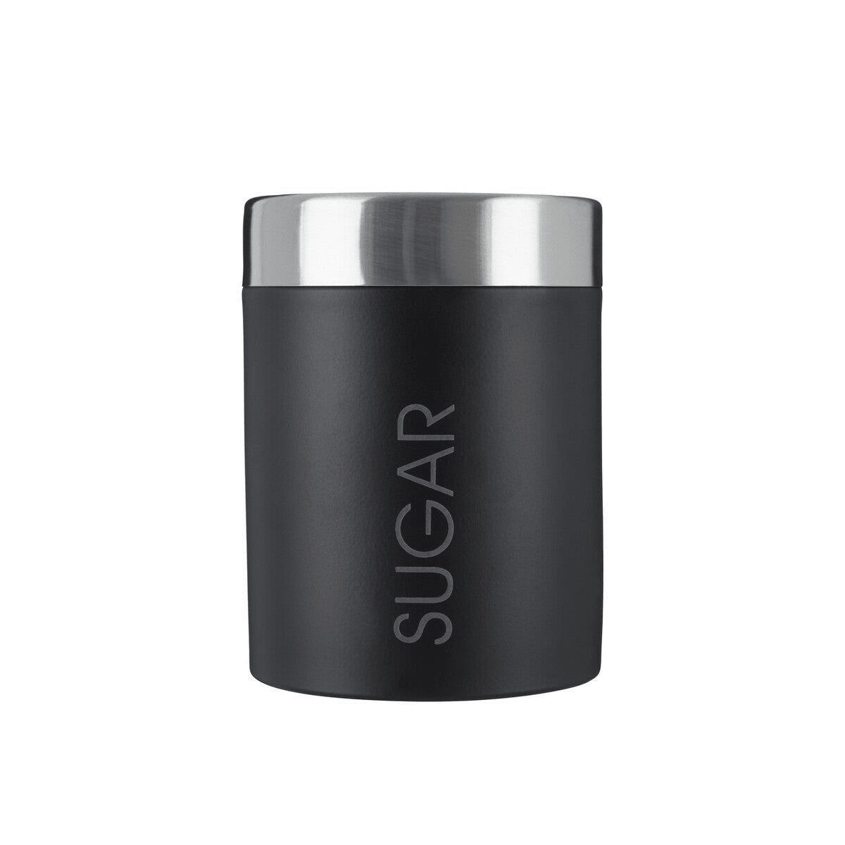Liberty Black Enamel Sugar Canister With Silver Lid