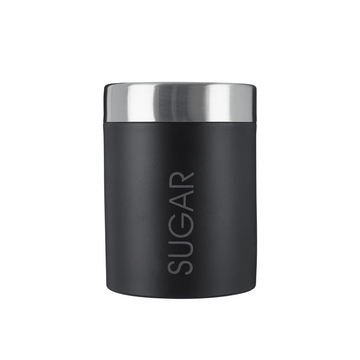Liberty Black Enamel Sugar Canister With Silver Lid