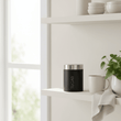 Liberty Black Enamel Sugar Canister With Silver Lid