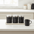 Liberty Black Enamel Sugar Canister With Silver Lid