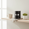 Liberty Black Enamel Sugar Canister With White Marble Lid