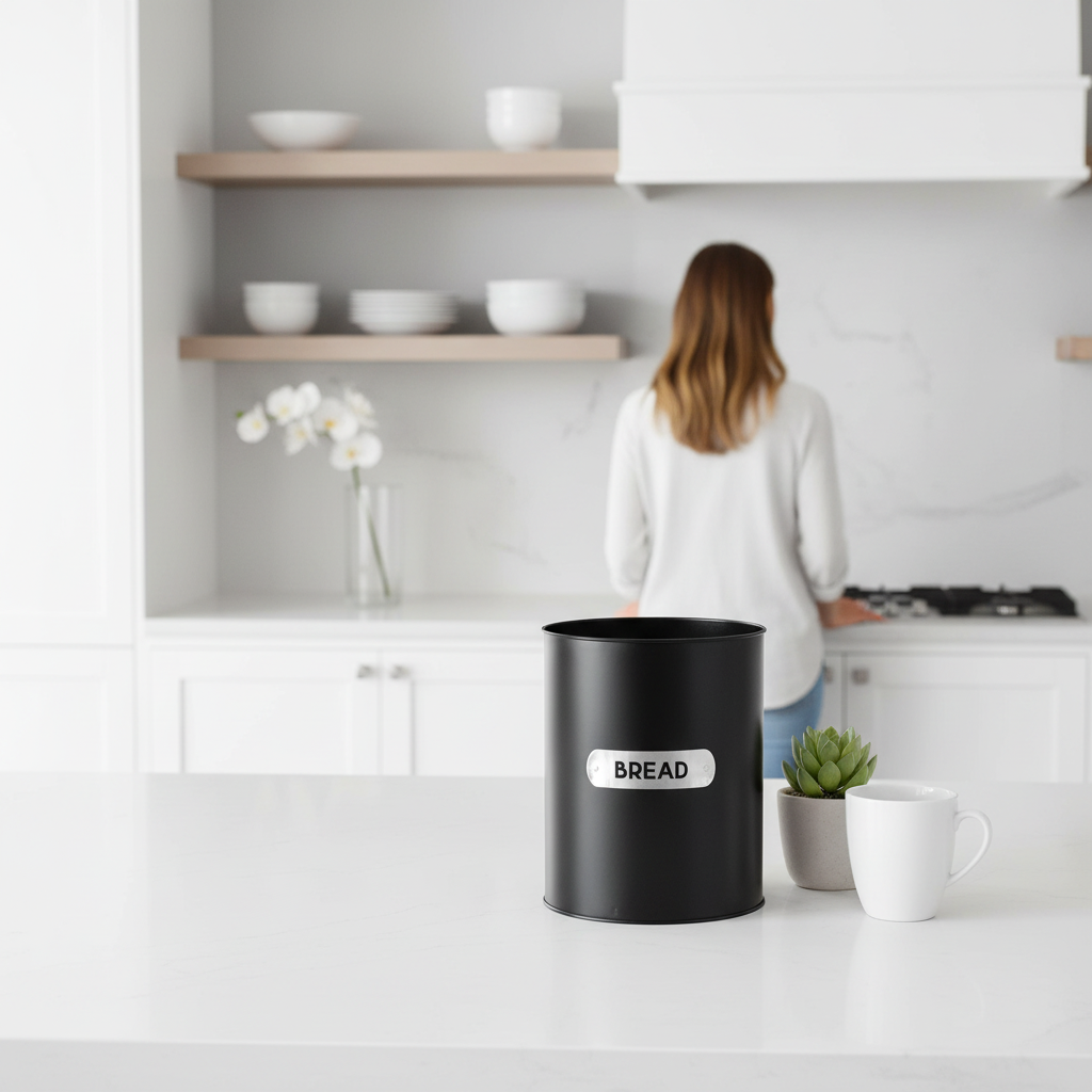 Liberty Black Enamel Bread Bin