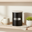 Liberty Black Enamel Coffee Canister With White Marble Lid