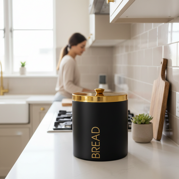 Liberty Black Enamel Finish Bread Bin