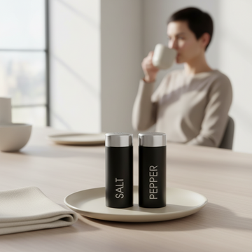 Liberty Black Enamel Salt And Pepper Set
