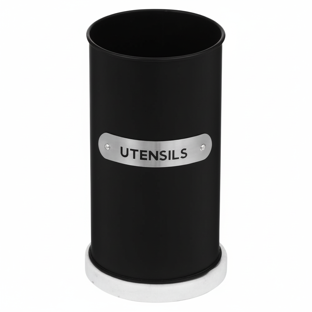 Liberty Black Enamel Utensil Holder