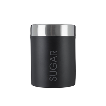 Liberty Black Enamel Sugar Canister With Silver Lid