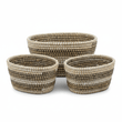 Lidi Set Of Three Oval Straw Baskets