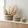 Lidi Set Of Three Oval Straw Baskets