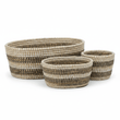 Lidi Set Of Three Oval Straw Baskets